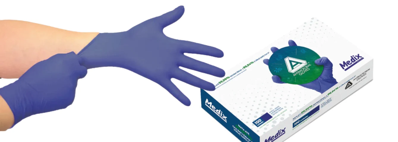 Luva nitrílica azul sem pó · M