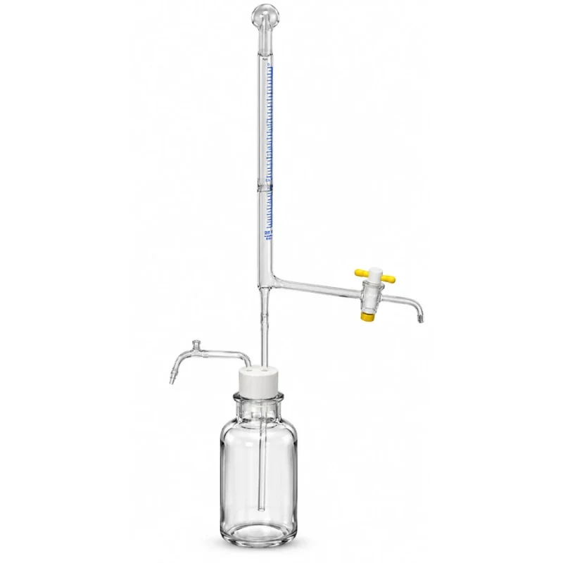 Imagem de referência de BURETA D’ AGUA C/ T.TEFLON C/ FRASCO INCOLOR DE 500ML – 25ML