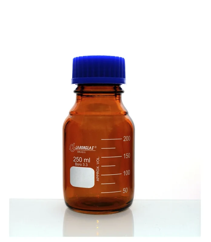 Imagem de referência de FRASCO REAG. AMBAR GRAD. C/ TAMPA DE ROSCA AZUL – 5L