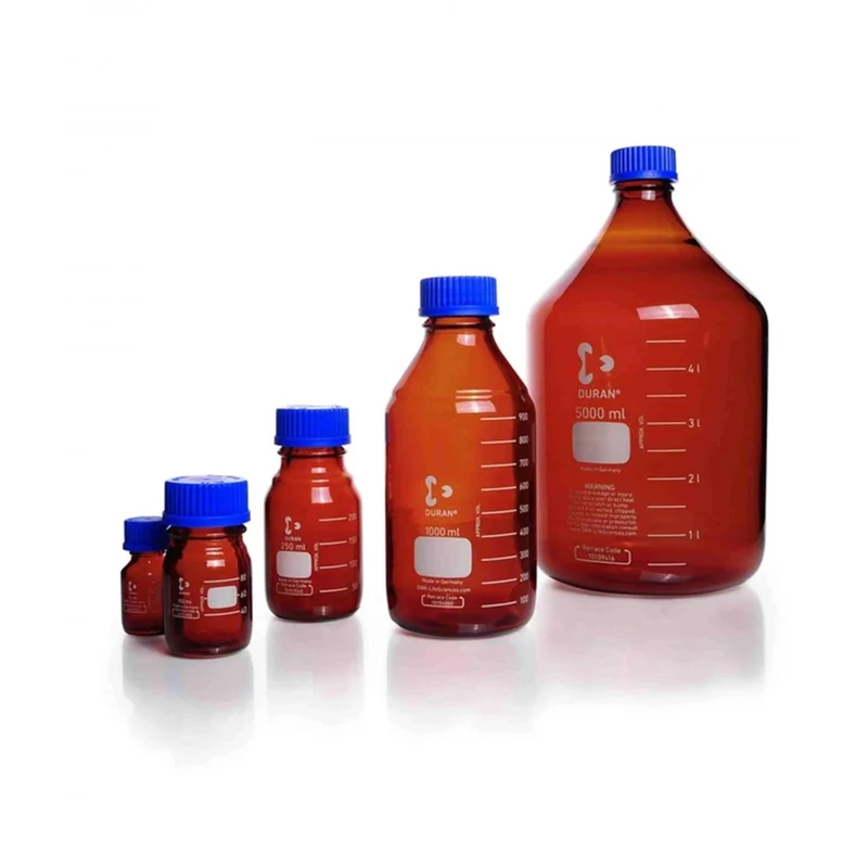 Imagem de referência de FRASCO REAG. AMBAR GRAD. C/ TAMPA AZUL DISP. ANTIGOTA – 50ML
