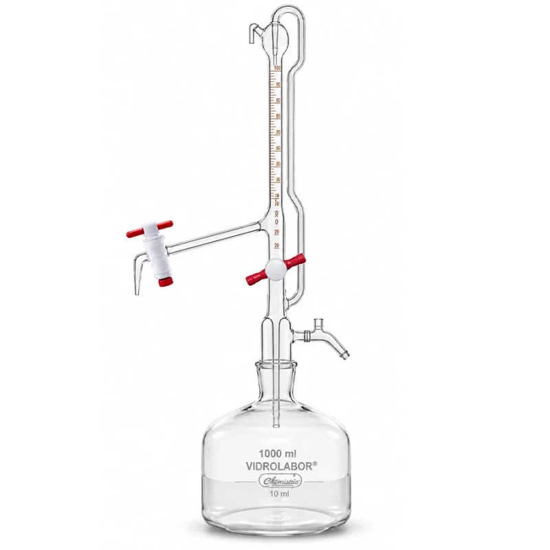 Imagem de referência de BURETA AUT. INCOLOR C/ 2 T.TEFLON E FRASCO DE 2L – 25ML